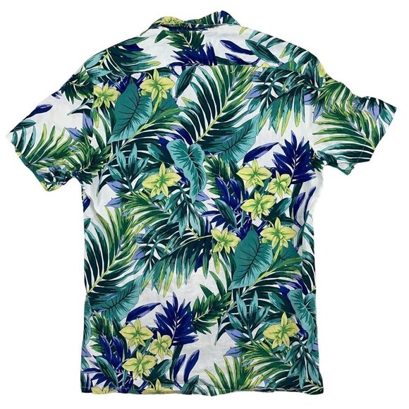 American Apparel SIZE XS Tropical Hawaiian 100% Cotton Allover Print S/S Shirt - Picture 2 of 6